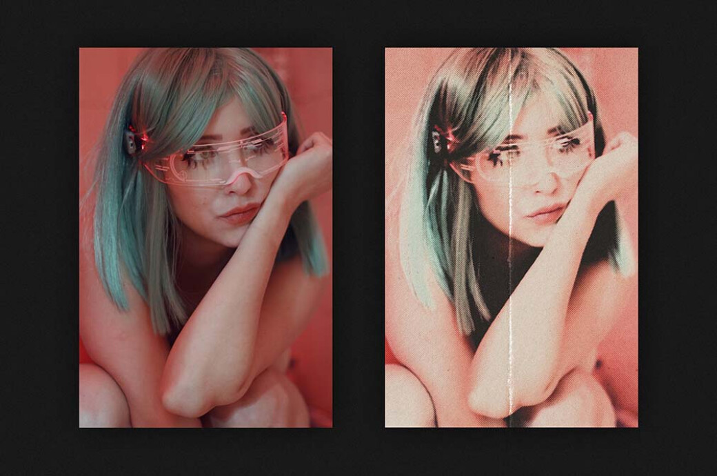 Crumpled Paper Sheets Poster Effect