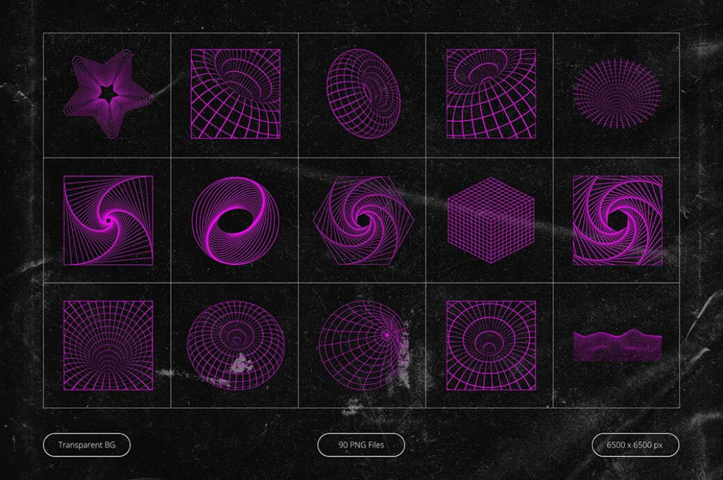 Neon Pink Cyberpunk Shapes