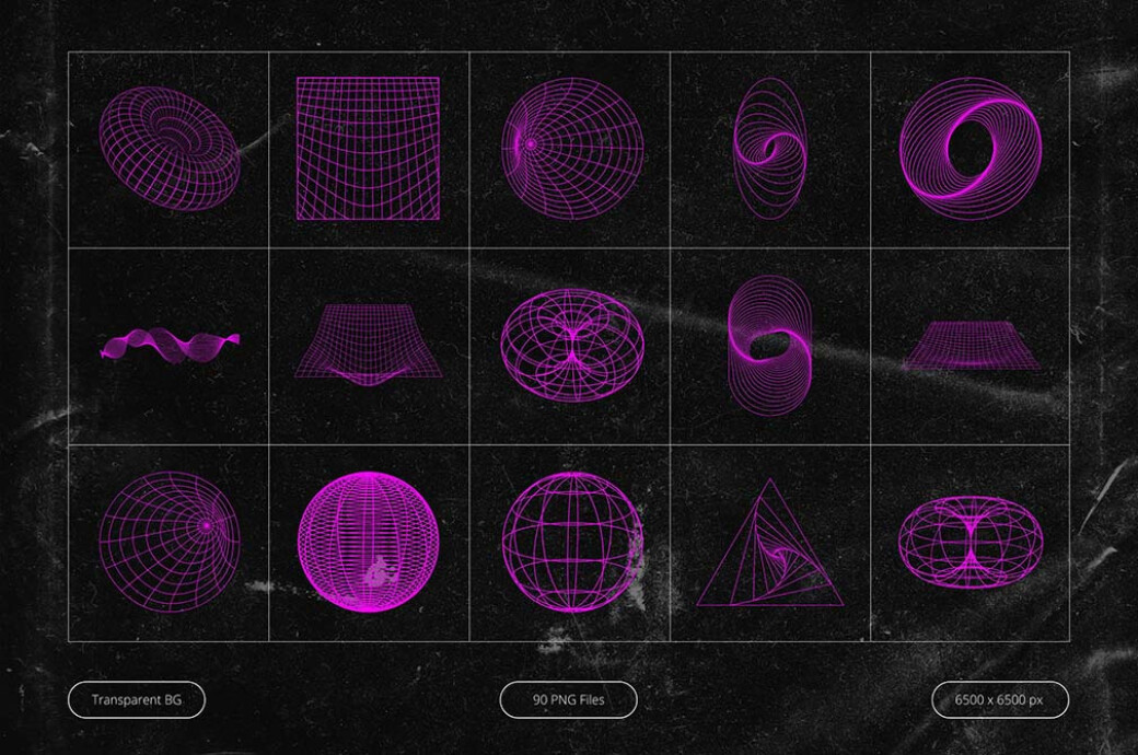 Neon Pink Cyberpunk Shapes