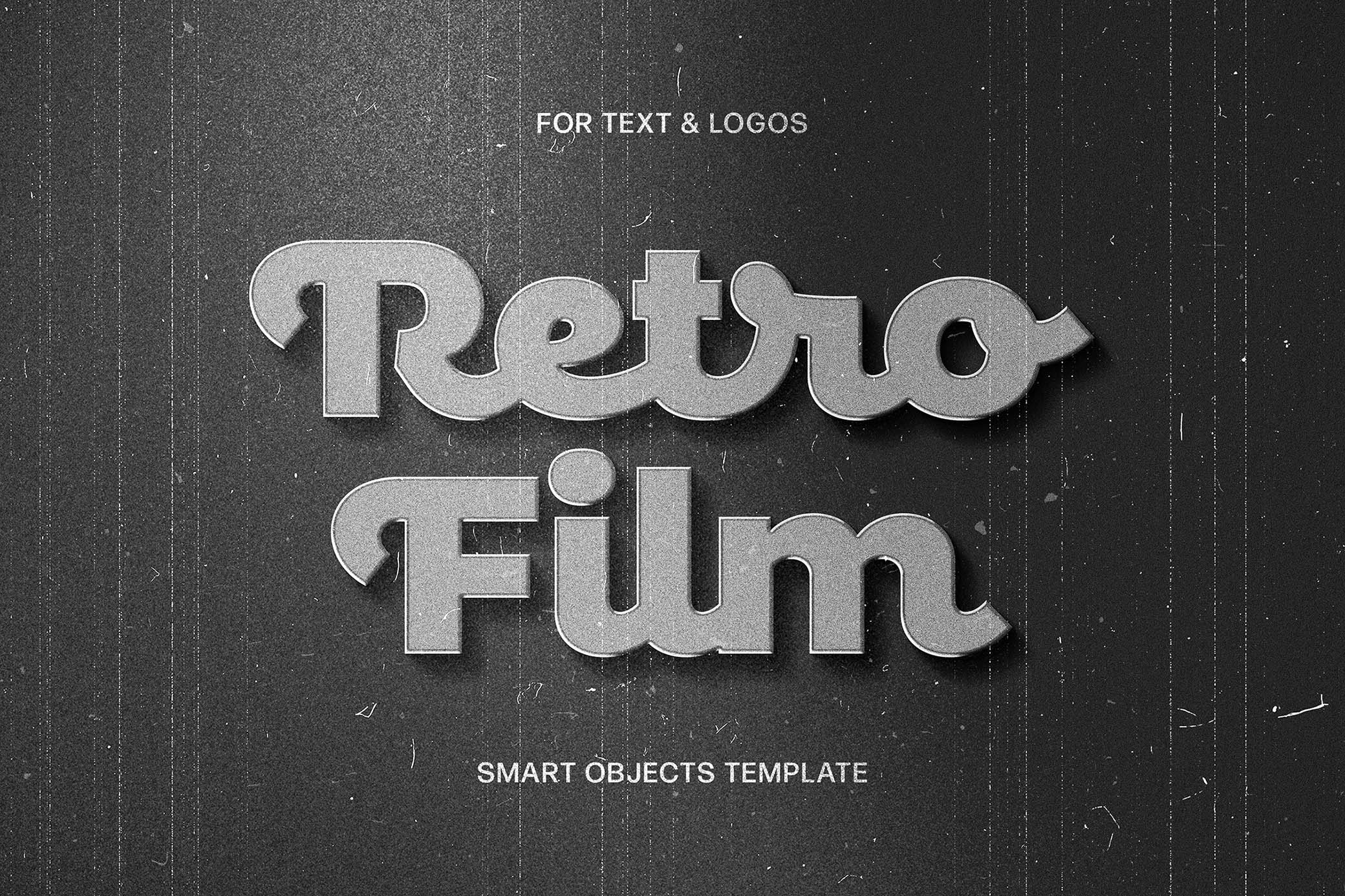 Retro Black & White Text & Logo Effect