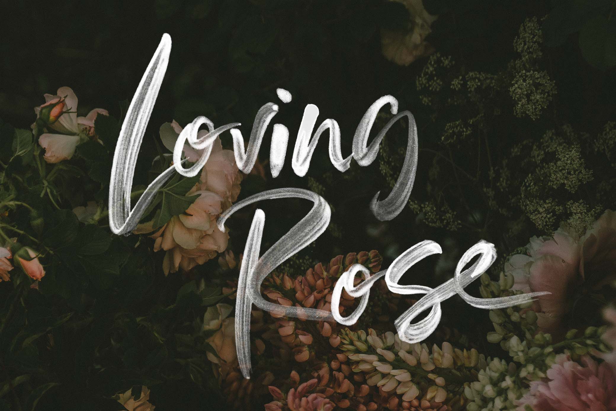 Loving Rose Watercolor Font