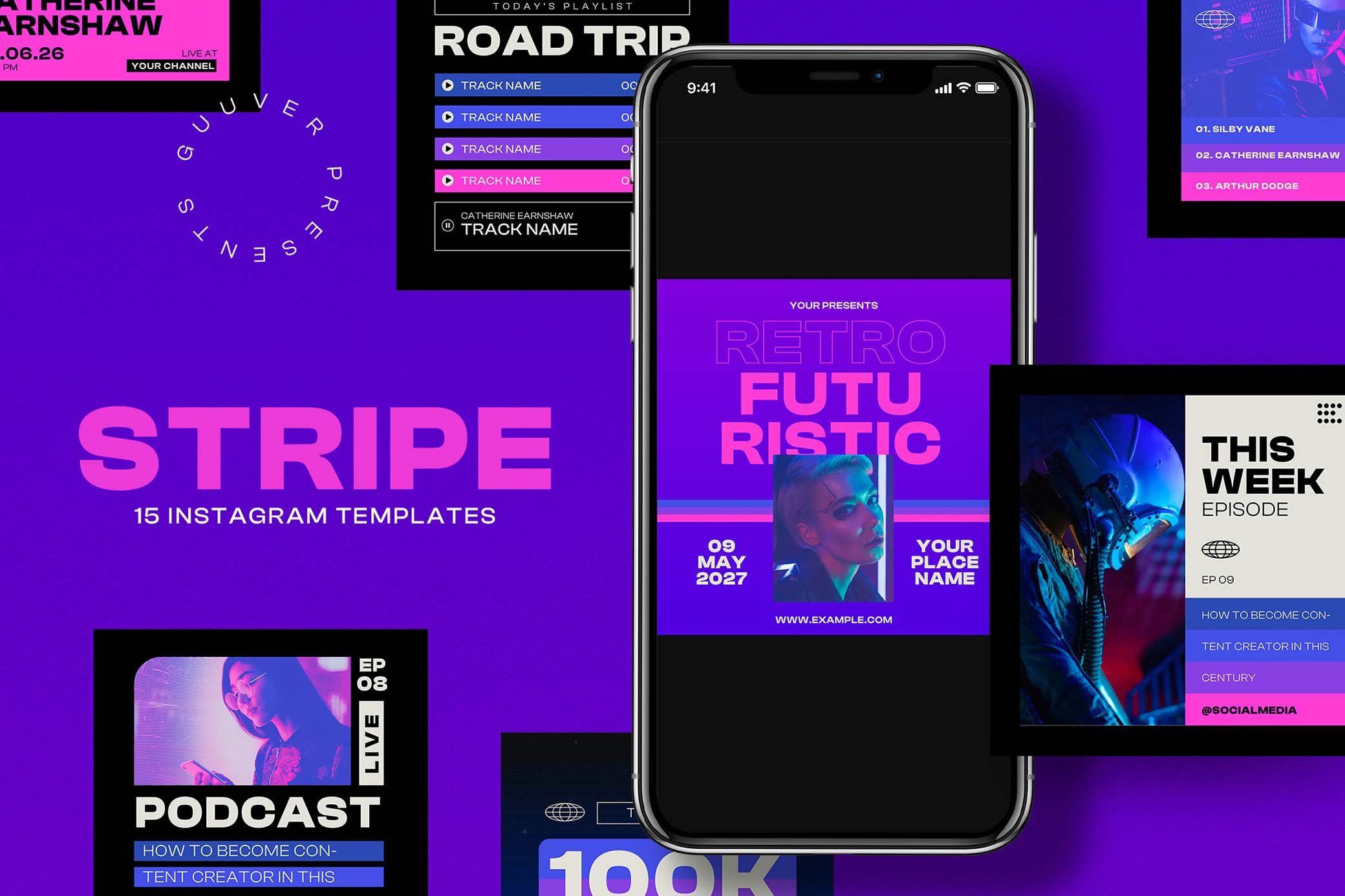 Retro Futuristic Instagram Template
