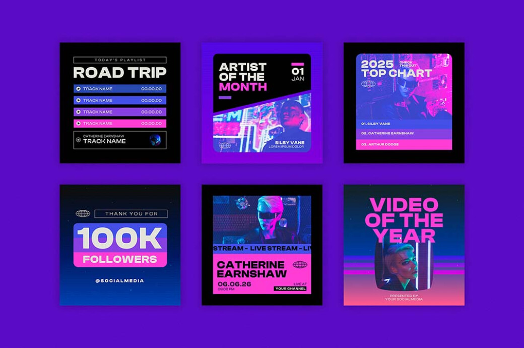 Retro Futuristic Instagram Template