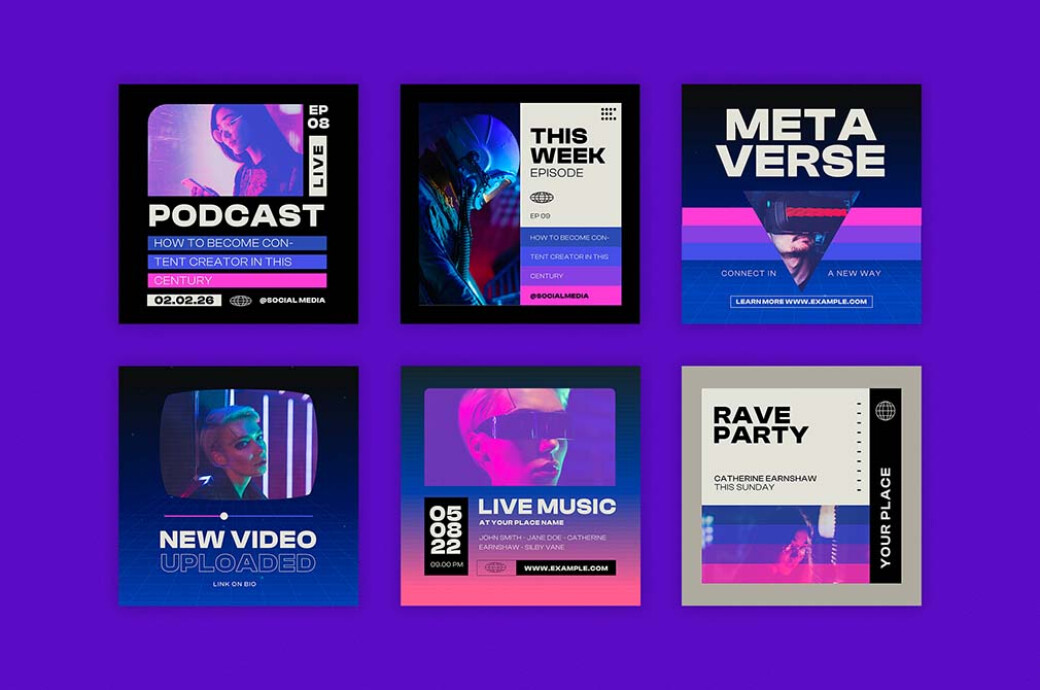 Retro Futuristic Instagram Template