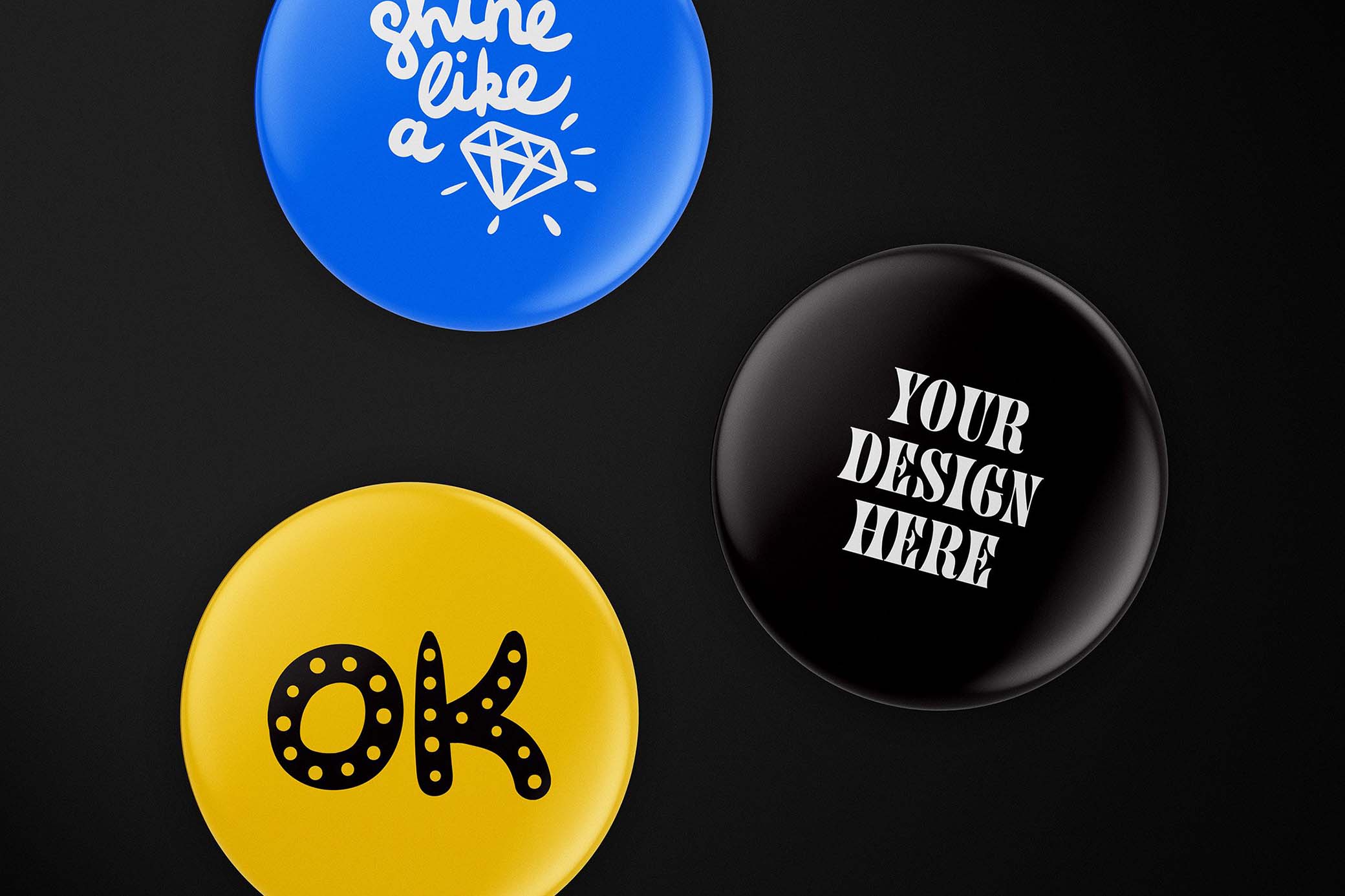 Round Button Badge Mockup