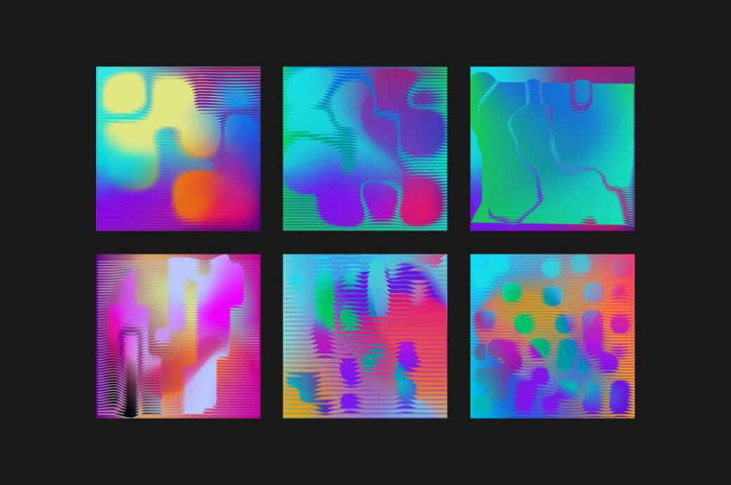 Gradient Wavy Texture Background Set