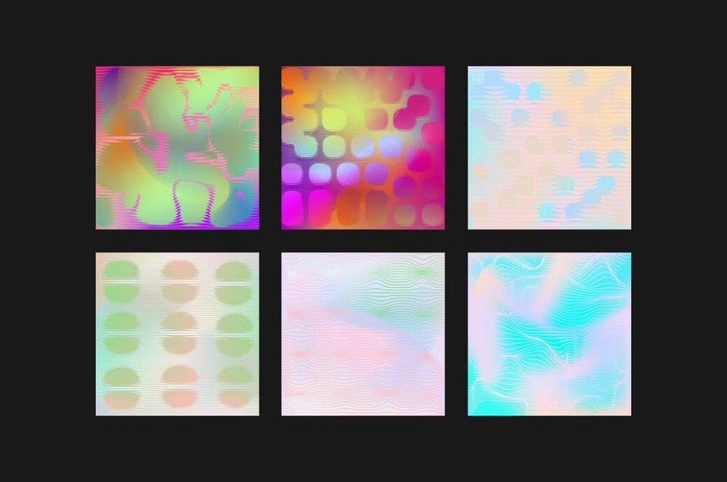 Gradient Wavy Texture Background Set