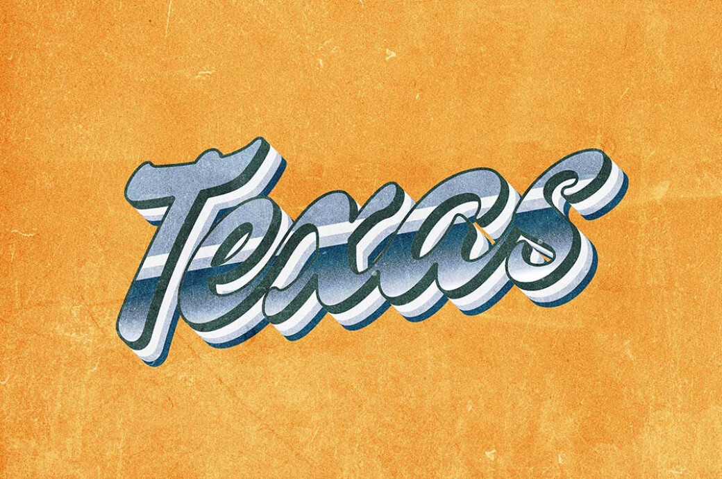 Texas Vintage Text Effect