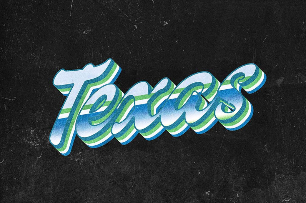 Texas Vintage Text Effect