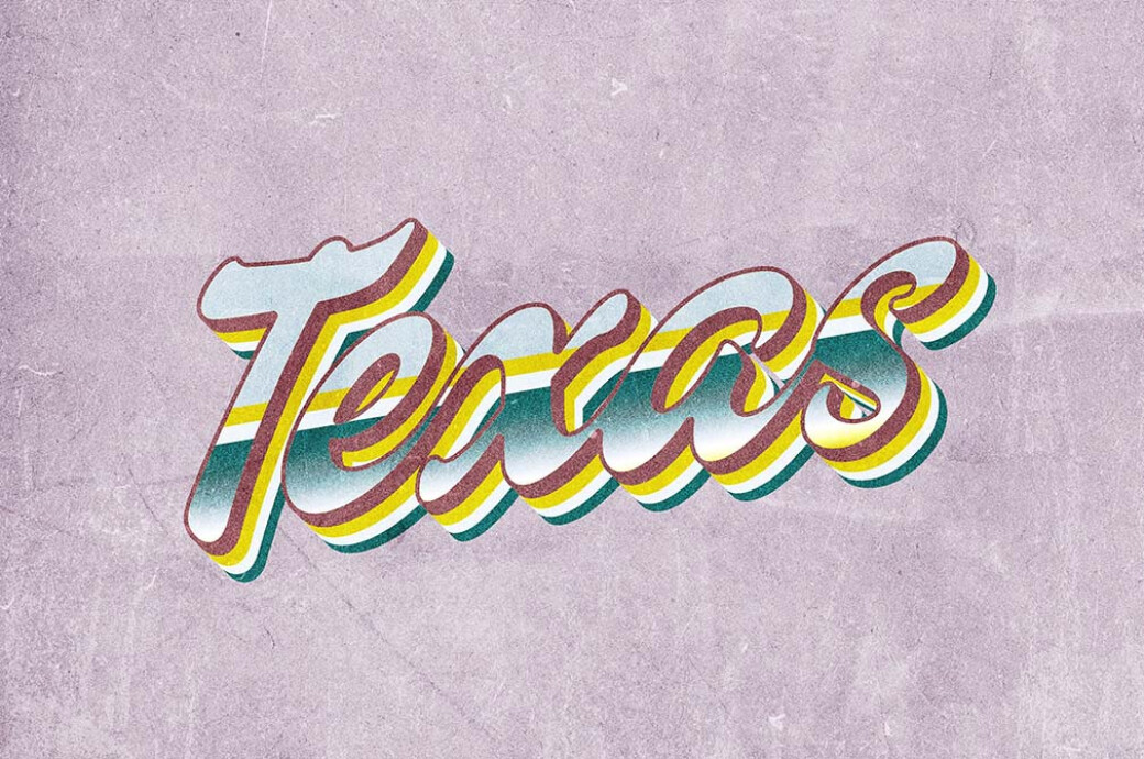Texas Vintage Text Effect