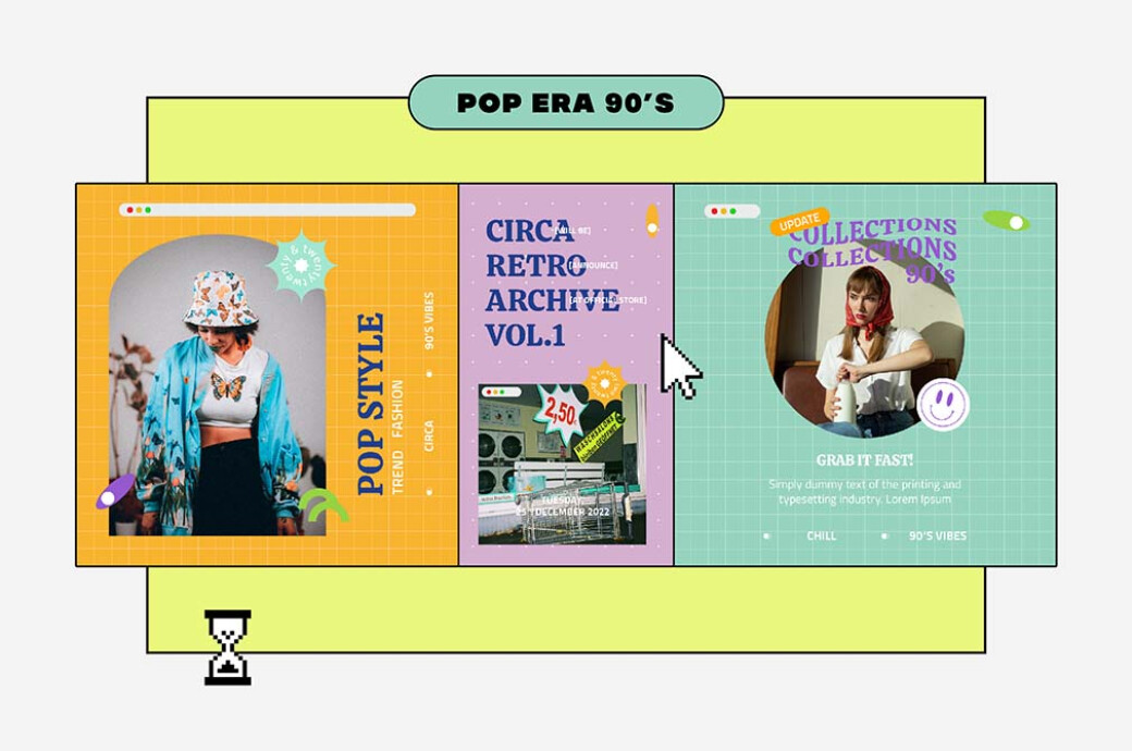 INSTA-POP 90s Instagram Templates