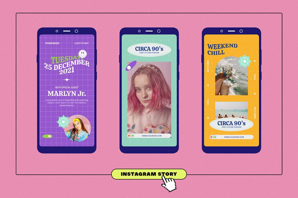 INSTA-POP 90s Instagram Templates