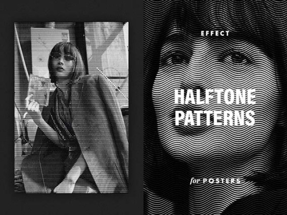 Halftone Patterns Poster Effect