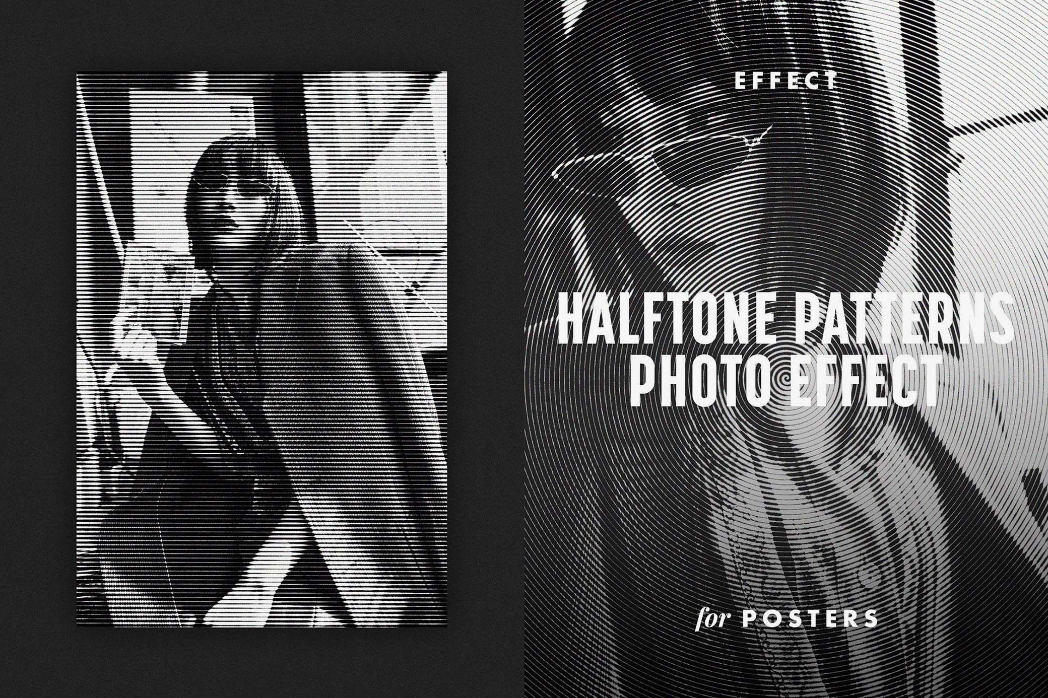 Halftone Patterns Poster Effect