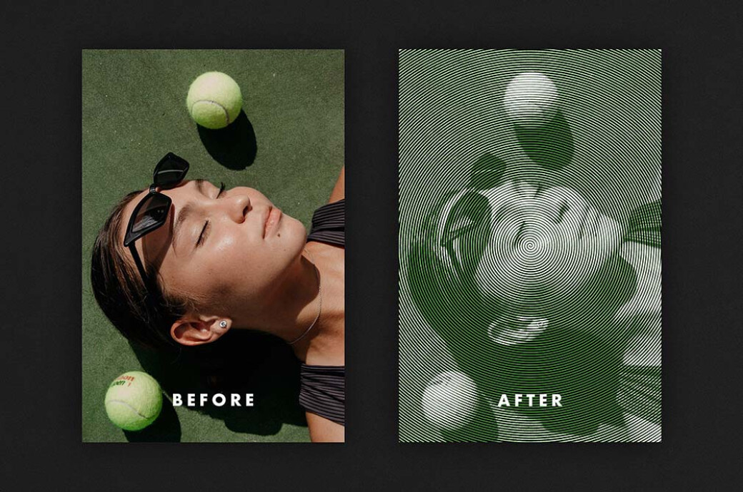 Halftone Patterns Poster Effect