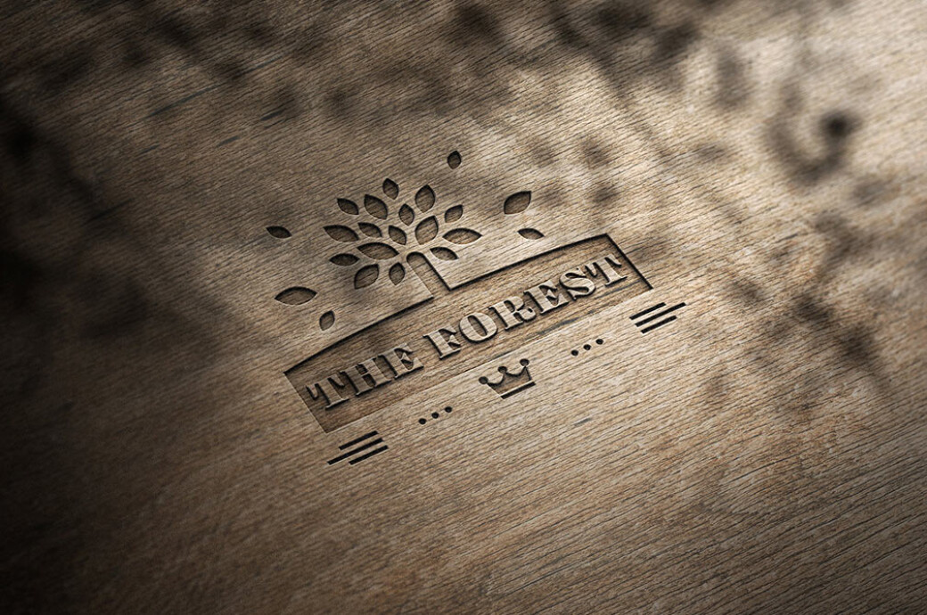 Woodcut Logo Mockup