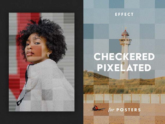 Checkered Pixelated Poster Effect
