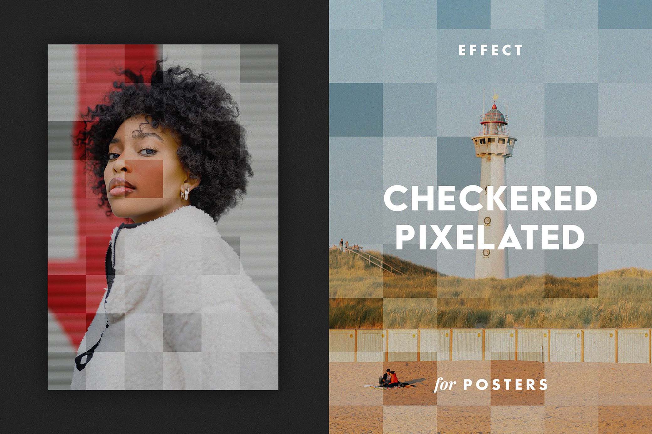 Checkered Pixelated Poster Effect