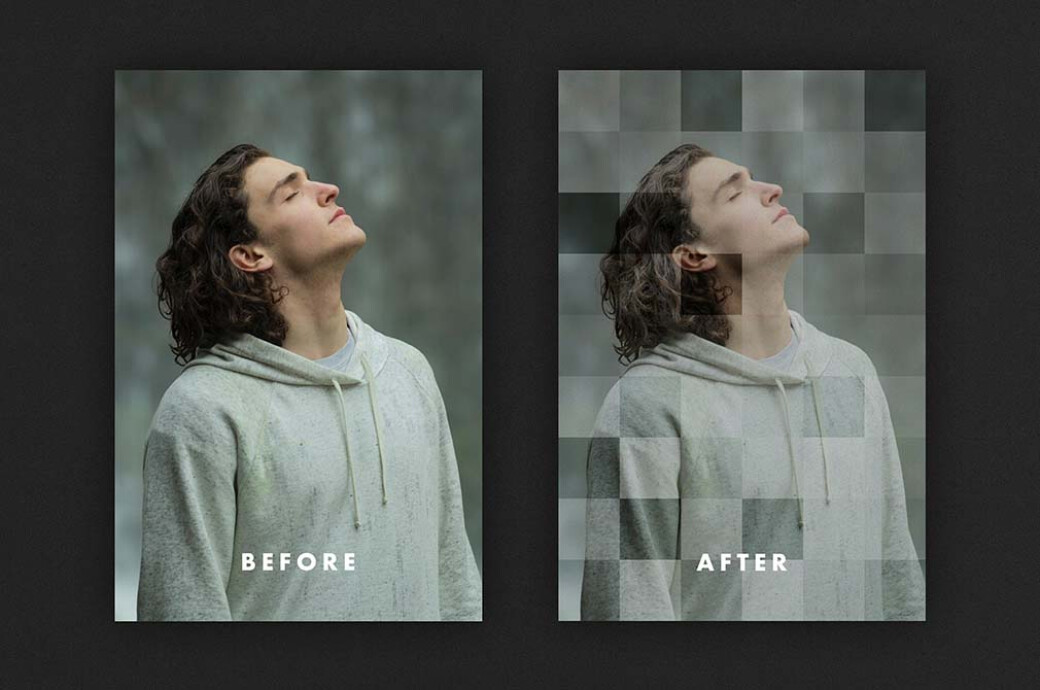 Checkered Pixelated Poster Effect