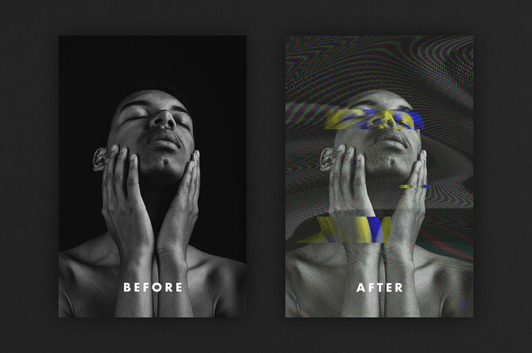 Glitch Damage Effect for Posters