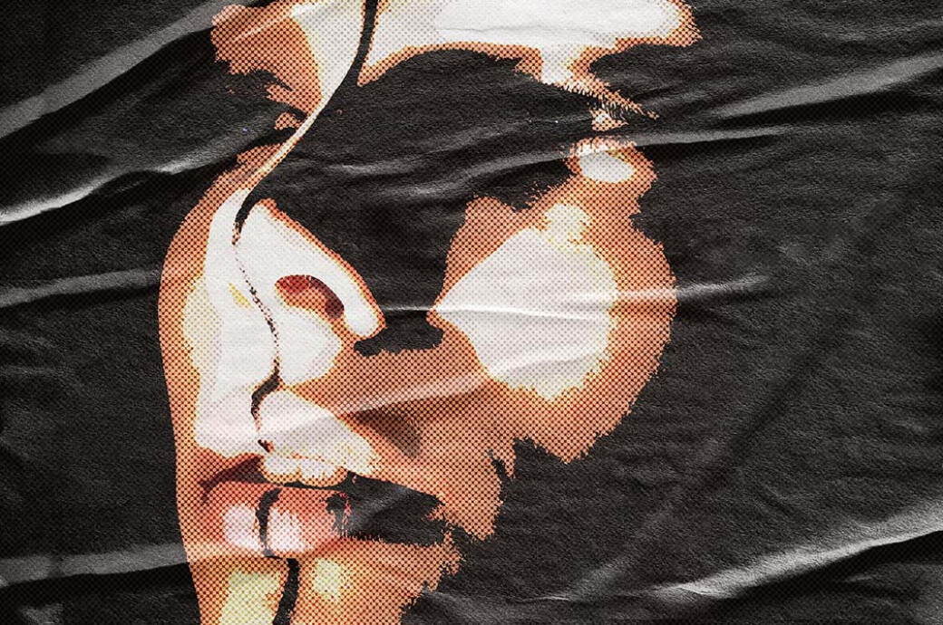 Glued Poster Photo Effect