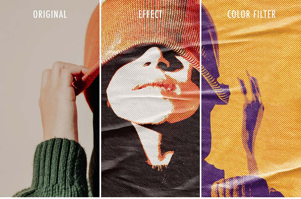 Glued Poster Photo Effect