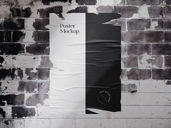 Grunge Ripped Poster Mockup