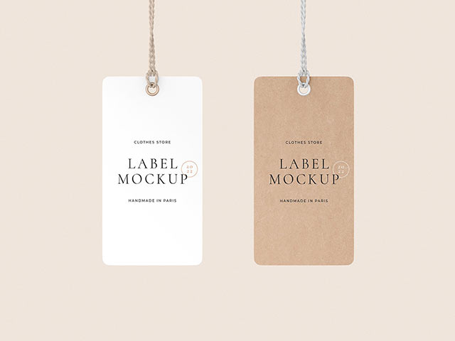 Download Paired Label Tag Mockup