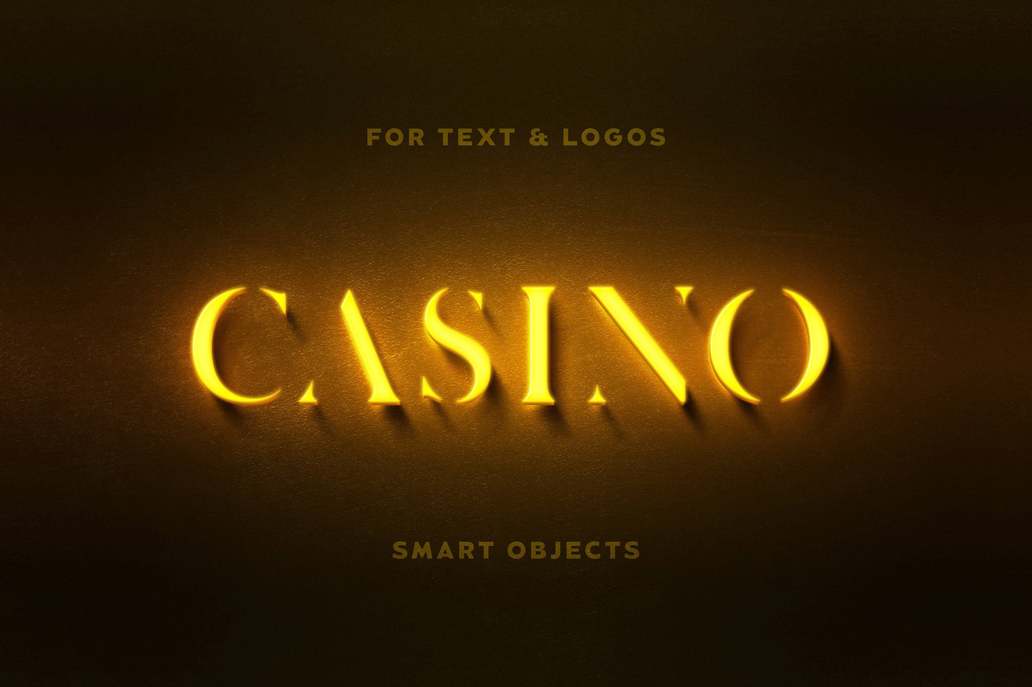 Yellow Neon Logo Mockup