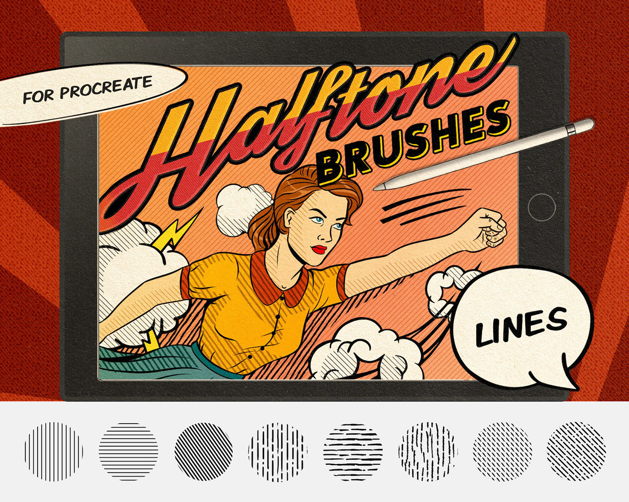 Comics Halftone Procreate Brushes