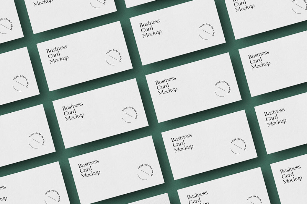 Laid Out Business Cards Mockup