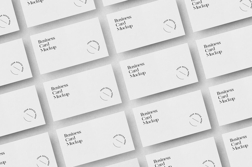Laid Out Business Cards Mockup