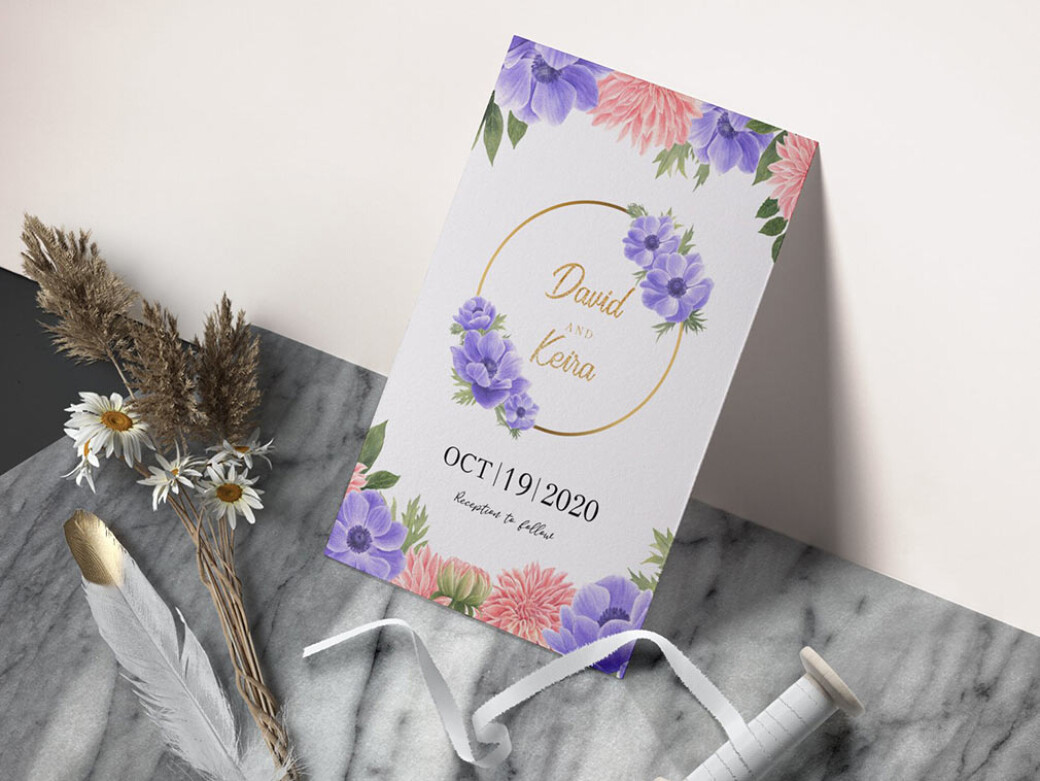 Anemone & Dahlia Flowers Clipart