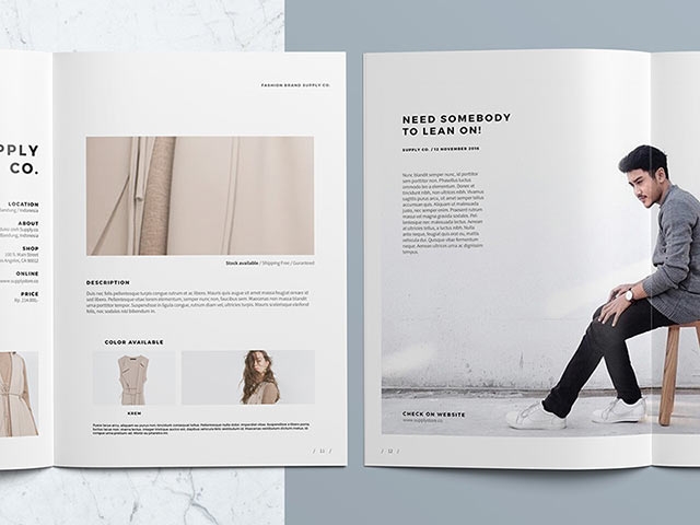 Lookbook InDesign print template: free download