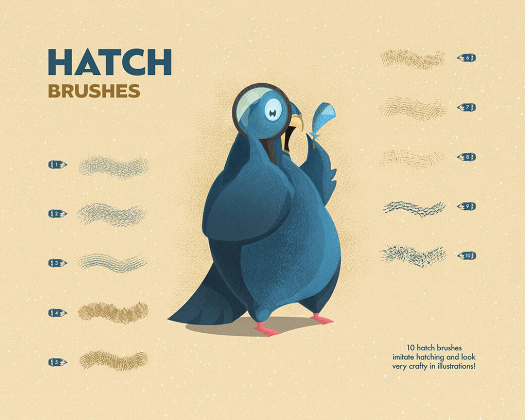 Spray & Hatch Illustrator Brushes