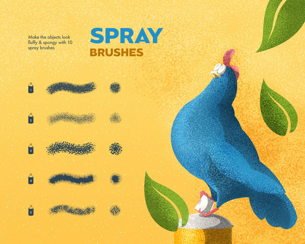 Spray & Hatch Illustrator Brushes