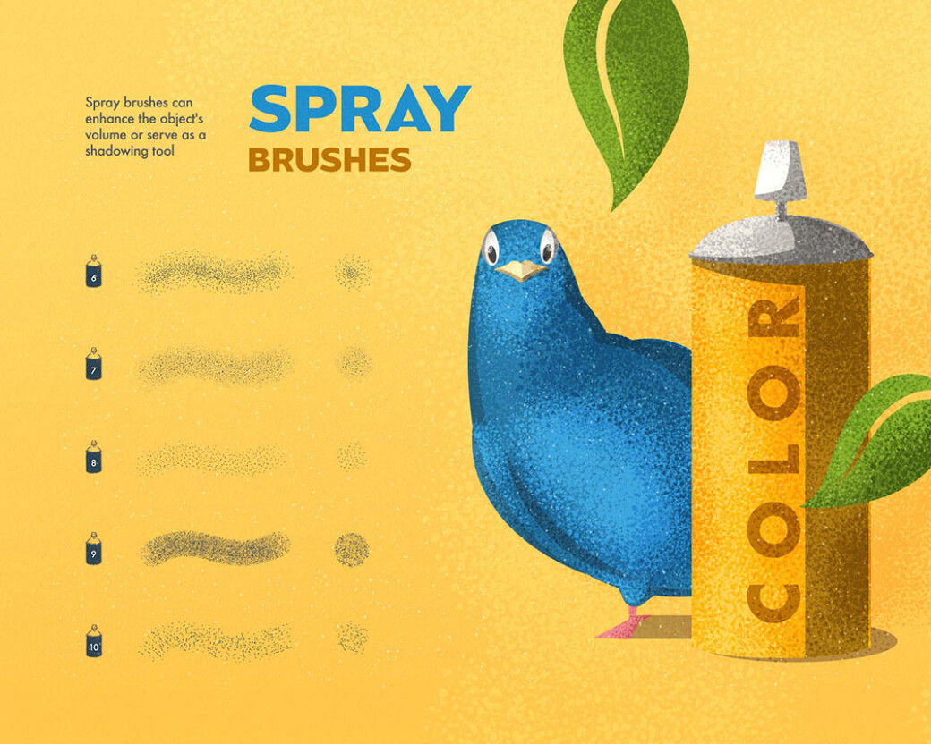 Spray & Hatch Illustrator Brushes