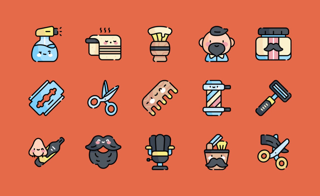 Barber Shop Vector Icons
