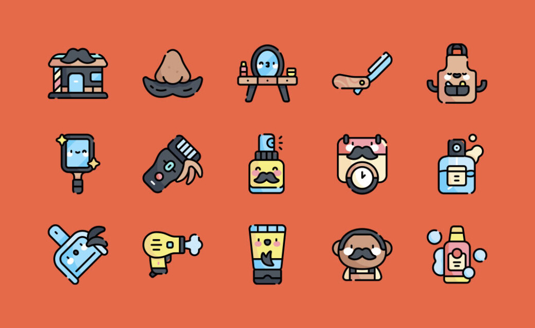 Barber Shop Vector Icons