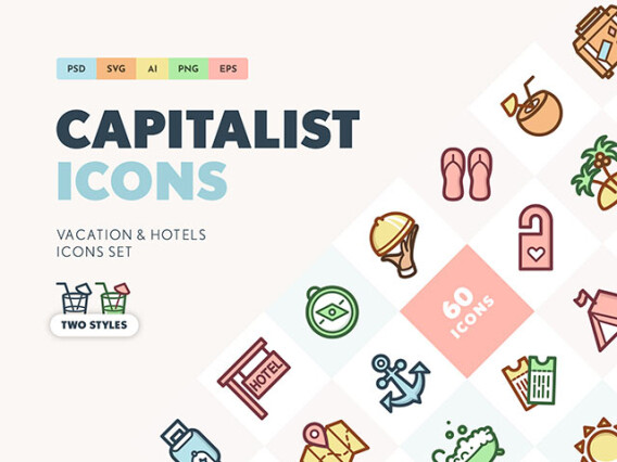 Capitalist Vacation & Hotels Icons
