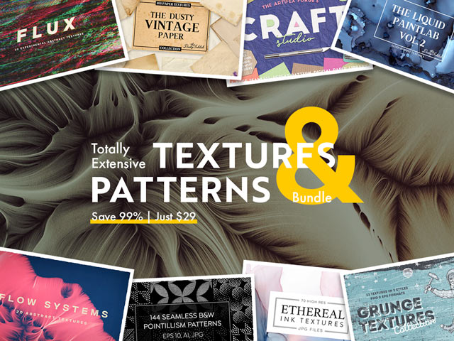 Totally extensive textures and patterns bundle