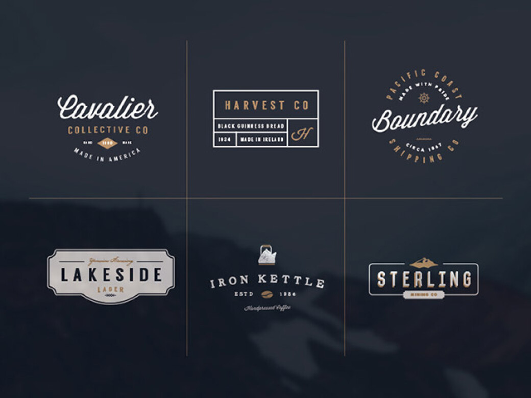 Retro free logos — logotype templates set for free download