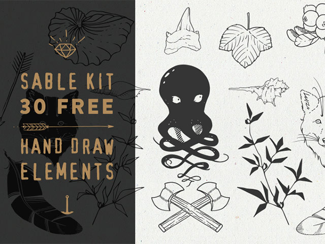 Sable free vectors: retro illustrations and logo templates