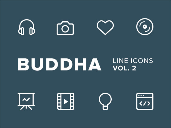 Buddha Line Icons Set Vol.2
