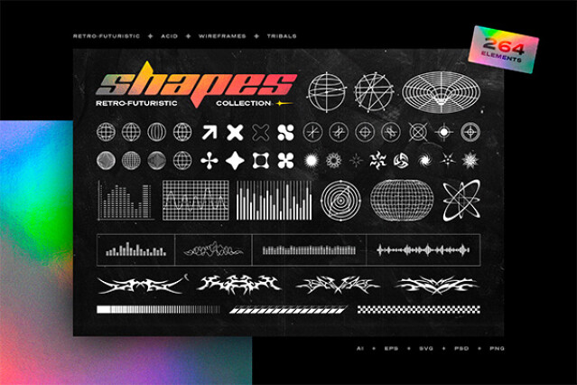 Retro-Futuristic Shapes Collection