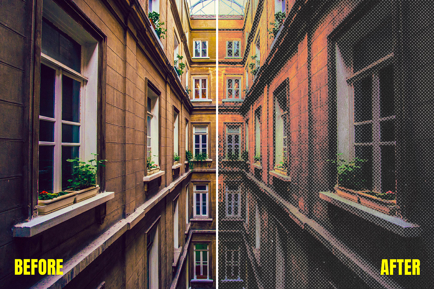 Retro Magazine Halftone Actions