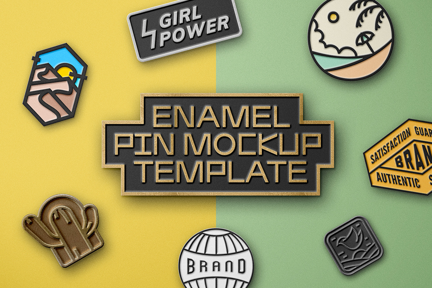 Enamel Pin Mockup