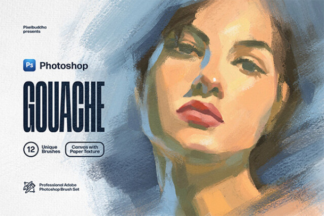 Gouache Photoshop Brushes Collection