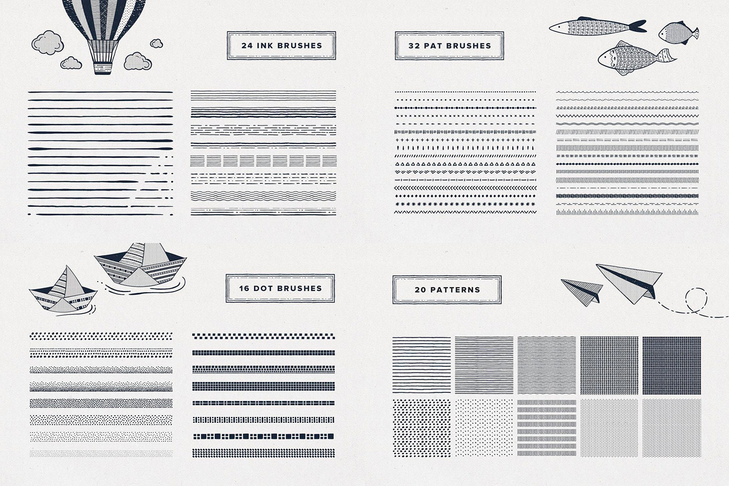 Illustrator Brushes Bundle by Pixelbuddha