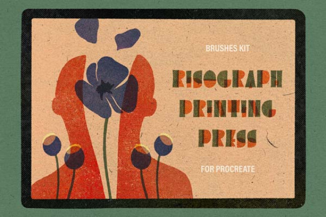 Printing Press Procreate Brushes